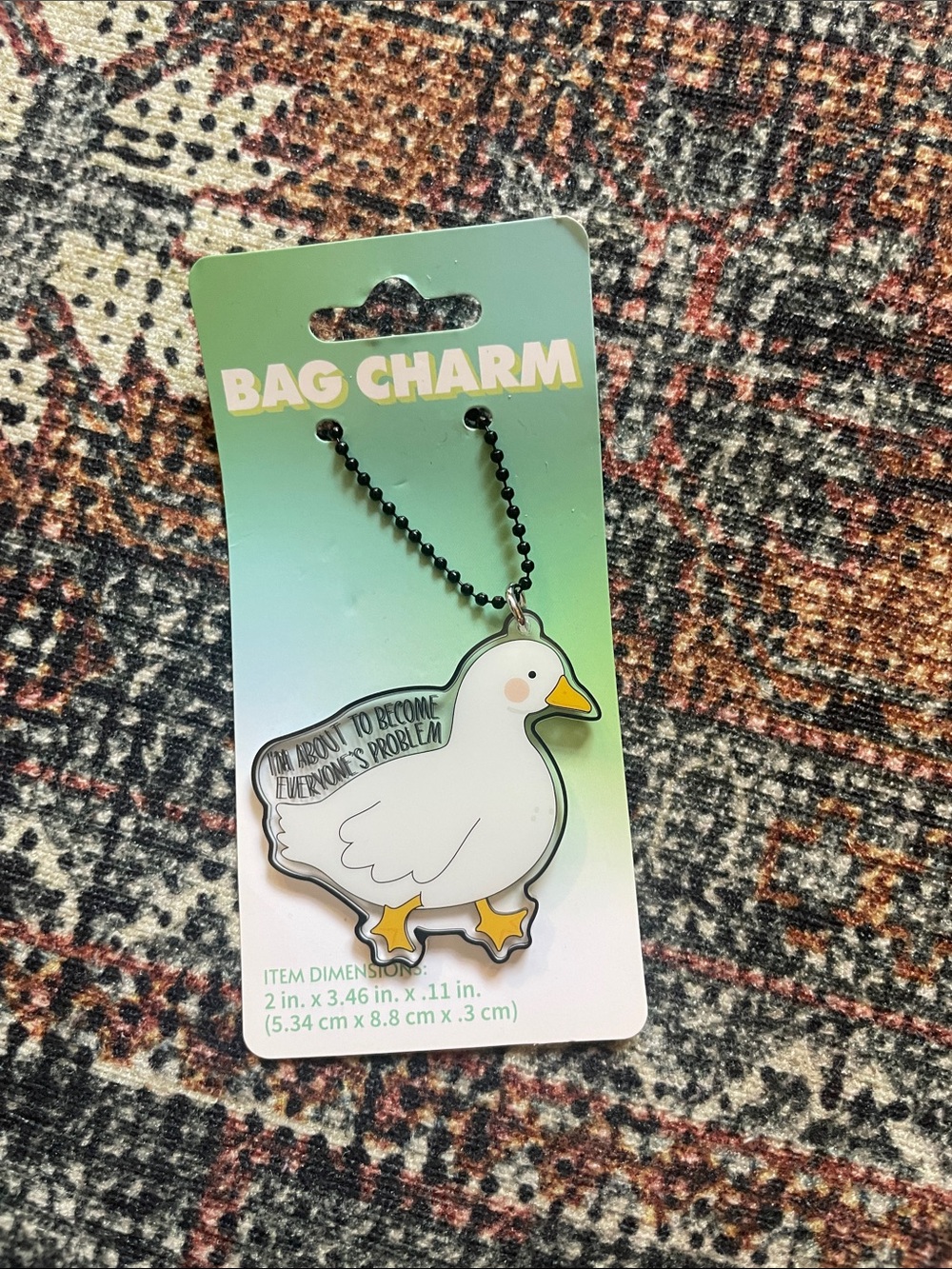 Bag Charm White Goose Keychain